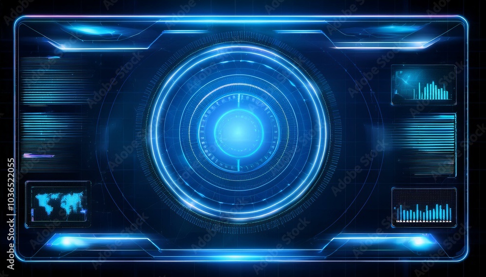 Poster futuristic tech hud interface