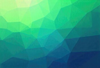Fototapeta premium Geometric abstract background with polygonal shapes in green and blue gradient