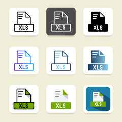 Set xls document file icons. symbol spreadsheet file format with a simple and elegant design.