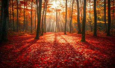 Obraz premium Dreamlike Landscapes and Mystical Gardens with Vibrant Flowers and Glowing Nature