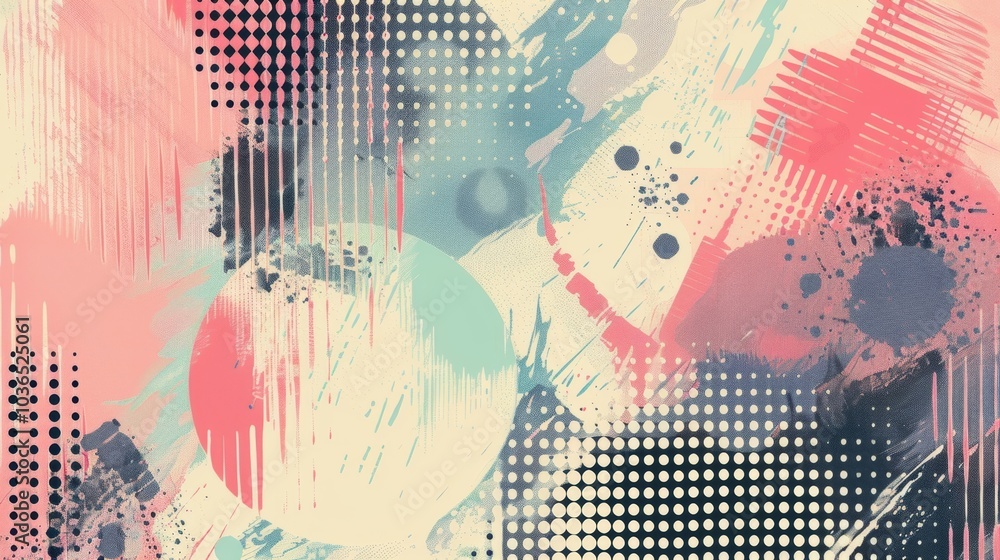 Poster this design boasts a grainy monochromatic background with bursts of bold faded colors. the retro tec