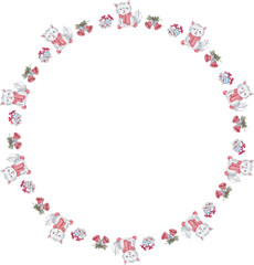 Cute christmas wreath. Vector illustration.