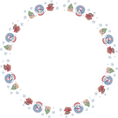 Cute christmas wreath. Vector illustration.