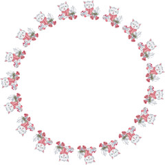 Cute christmas wreath. Vector illustration.