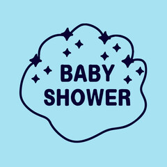 Fototapeta premium Baby Shower Banner design with blue colors