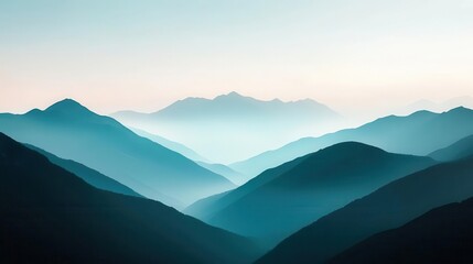 Serene mountain landscape with a clear blue sky, Nature, Majesty