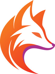 Fototapeta premium Abstract Orange Fox Head Logo Design