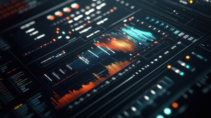 Detailed financial charts showing profit and loss statistics for a company's quarterly performance.