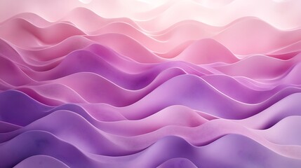Obraz premium 3D render of pastel wave patterns in soft pink and lavender for beauty graphic resources