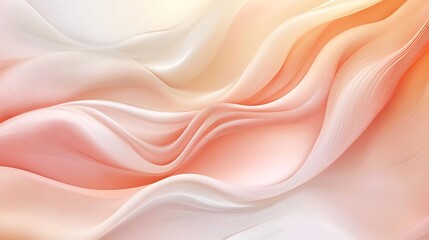 Obraz premium Soft pastel gradient background with flowing 3D lines for beauty graphics