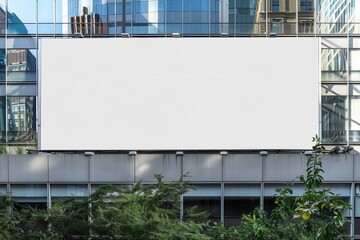 Obraz premium Blank Billboard Ad on a Modern City Building