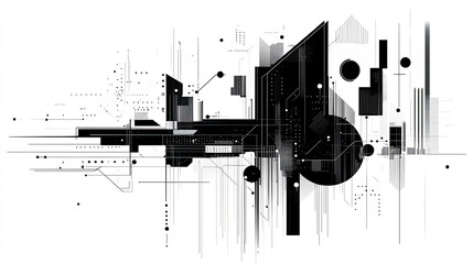Obraz premium Information diagram composed of black and white