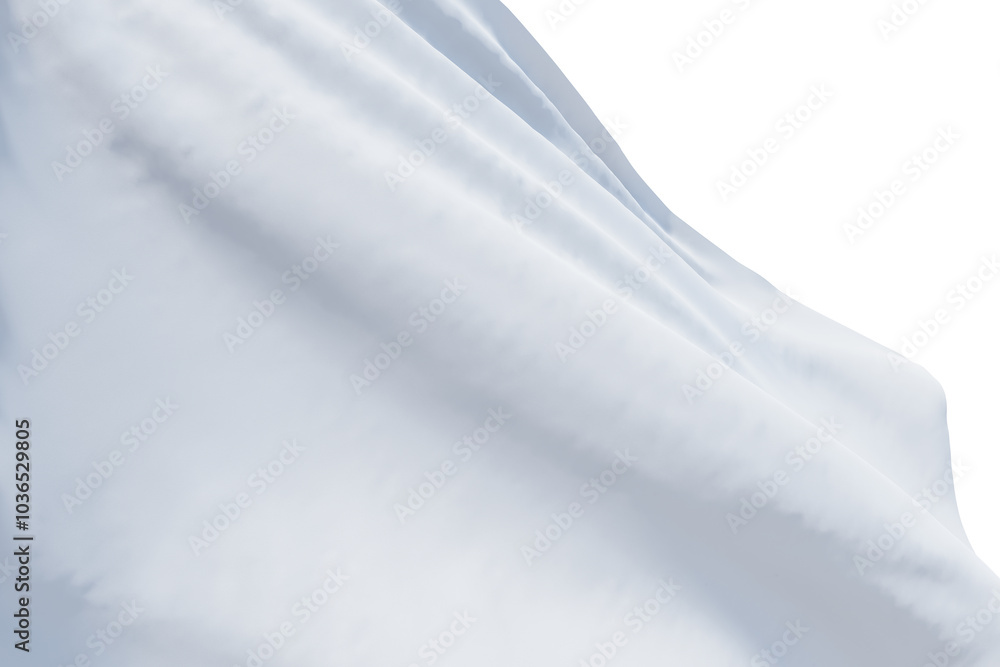 Aufkleber close up of blank white flag on abstract light background. 3d rendering, mockup