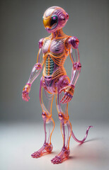 Obraz premium Futuristic Transparent Robot with Intricate Circuitry Design