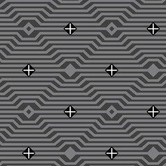 The Simple Grey and Black Wavy Stripes geometrical pattern
