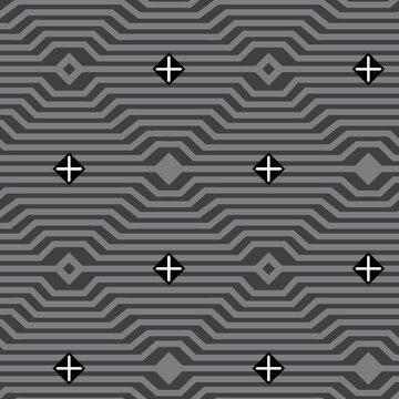 The Simple Grey and Black Wavy Stripes geometrical pattern
