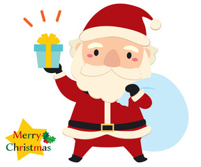 クリスマスのかわいいサンタクロースイラスト/プレゼント01