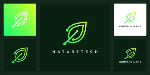 Vector abstract of nature tech logo and icon, can be used in various media easily, editable