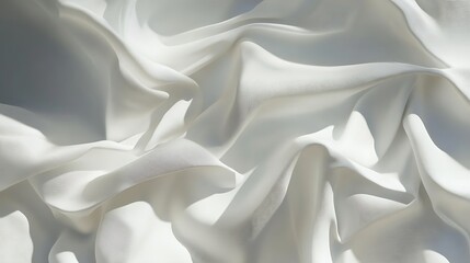 Obraz premium 3D-rendered white fabric-like folds with subtle shadows for beauty graphic use