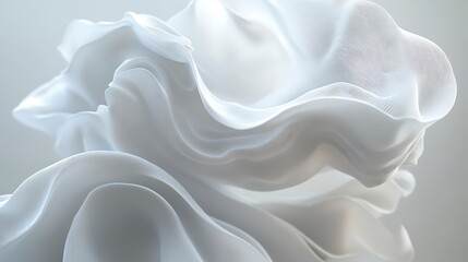 Fototapeta premium Smooth white 3D flowing lines creating an elegant look for beauty resources