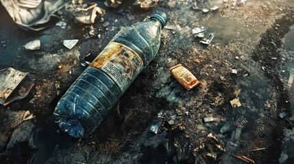 plastic bottle garbage for recycling concept reuse