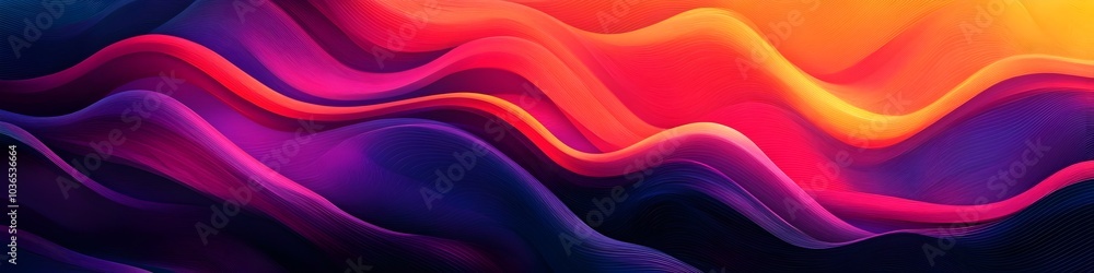 Poster vibrant modern abstract background with wavy gradient lines and curves