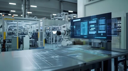 Robotic vision sensor camera system in intellegence factory,manufacturing industry for industry 4.0 and technology concept.