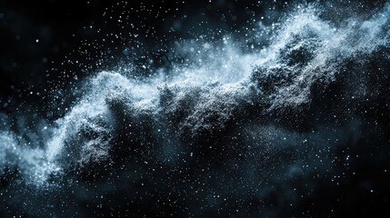 Intriguing cosmic dust cloud swirling in the depths of space as scattered light glimmers in the backdrop of the universe