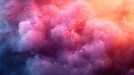 Colorful cosmic cloud formation displayed in vibrant shades of pink, purple, and orange against a dark backdrop in a digital art style