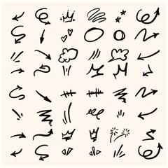 hand-drawn cute cartoony expression with background cream