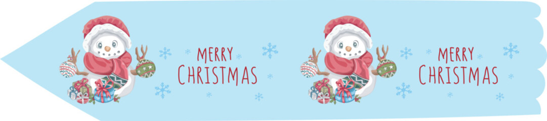 Cute christmas washi tape on white background. Vector illustration.