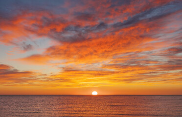 Sunset seascape nature composition.