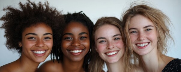 Happy group of women in a studio, Generative AI
