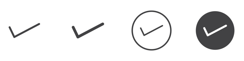 Checkmark icon Thin line art isolated