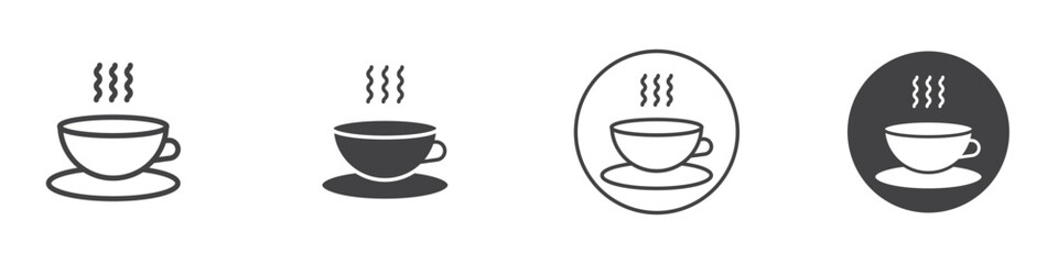 Coffee icon Thin line art isolated