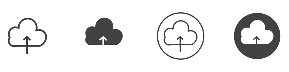 Cloud upload icon Thin line art isolated