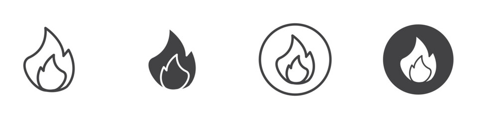 Flame icon Thin line art isolated