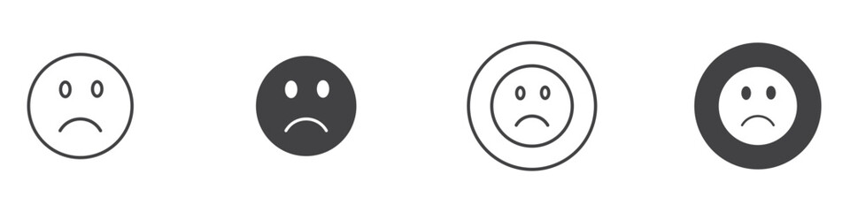 Sad icon Thin line art isolated