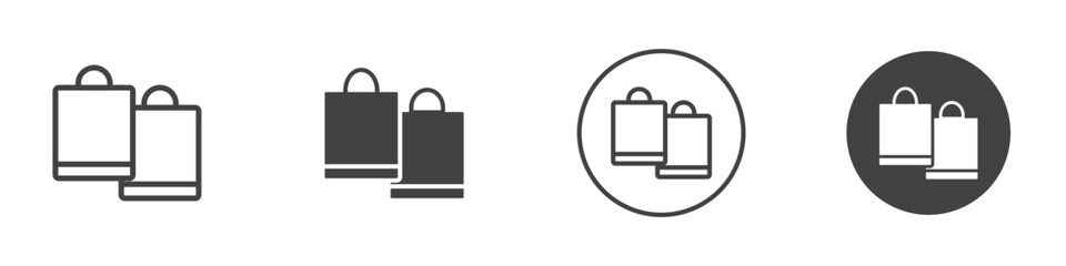 Shopping Bags icon Thin line art isolated