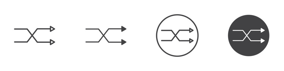 Shuffle icon Thin line art isolated