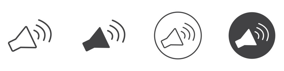 Speaker icon Thin line art isolated