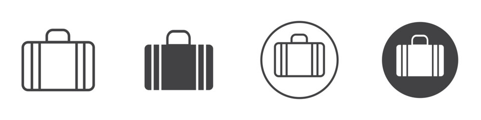 Suitcase icon Thin line art isolated