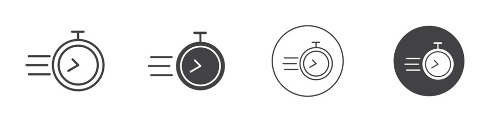 Time fast icon Thin line art isolated