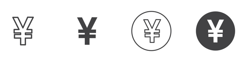 Yen icon Thin line art isolated