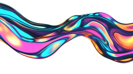 Fototapeta premium Abstract iridescent shape, 3d render