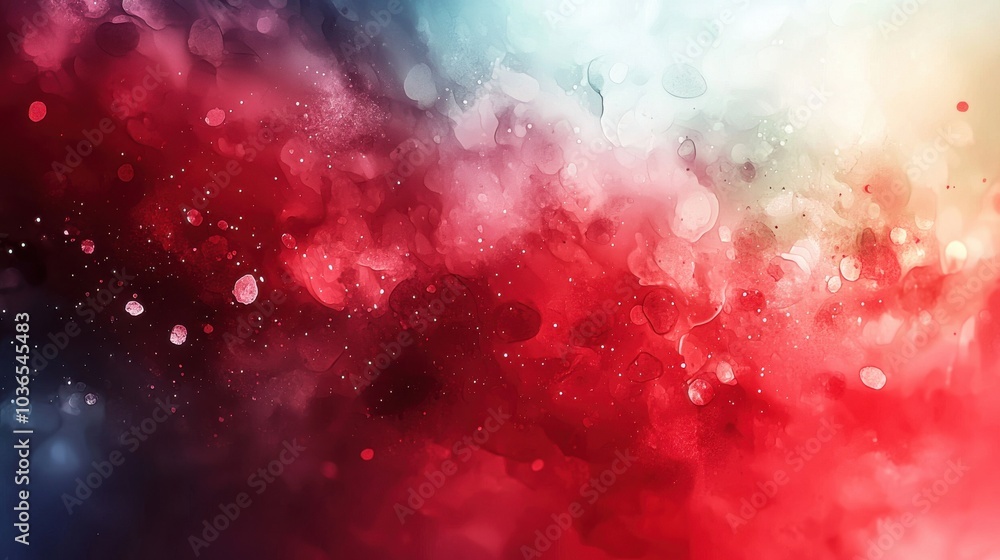 Poster abstract red and blue textured background with soft bokeh effects creating a vibrant atmosphere