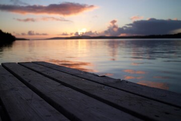 Beautiful sunset near the dock