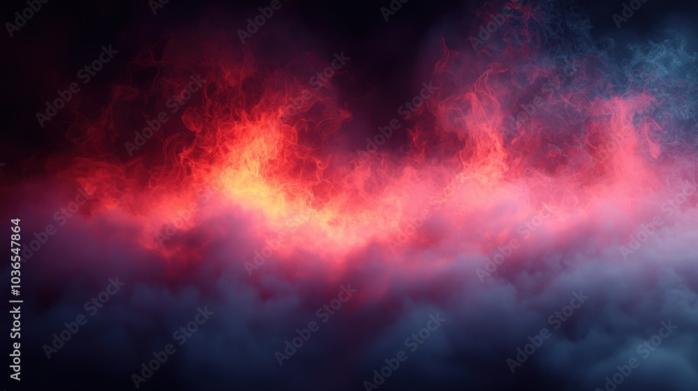 Aufkleber vibrant clouds of red and orange flame-like patterns swirl against a dark background showcasing dyna