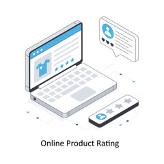 Online Product Rating  isometric stock illustration. EPS File stock illustration 