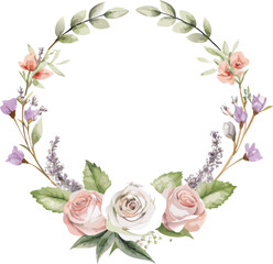 Delicate Floral Wreath with Pastel Hues